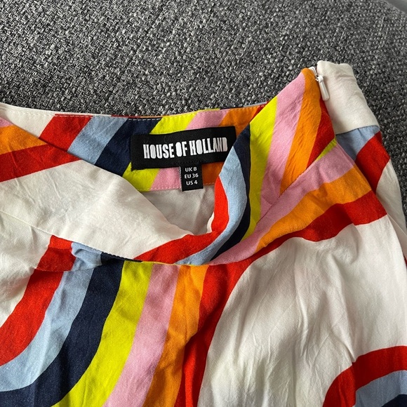 House of Holland Colorful Wave Pattern MIDI Skirt - Picture 8 of 13